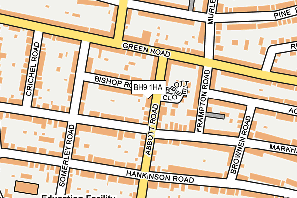 BH9 1HA map - OS OpenMap – Local (Ordnance Survey)