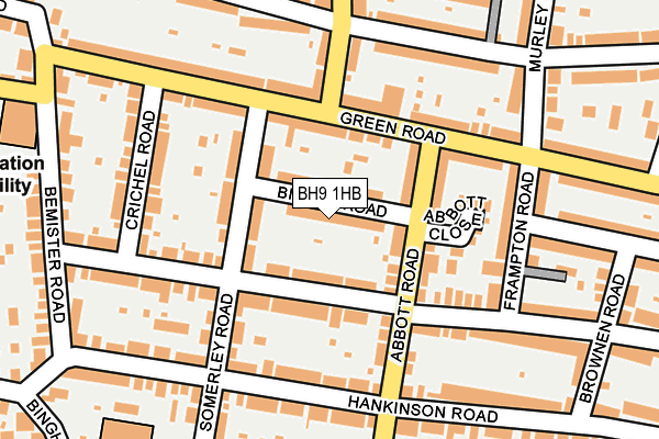 BH9 1HB map - OS OpenMap – Local (Ordnance Survey)