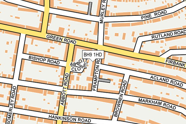 BH9 1HD map - OS OpenMap – Local (Ordnance Survey)