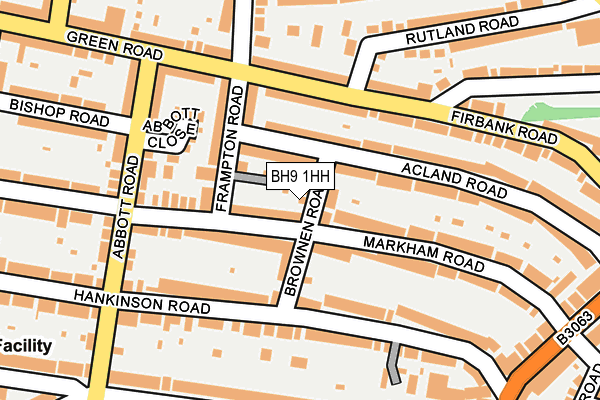 BH9 1HH map - OS OpenMap – Local (Ordnance Survey)