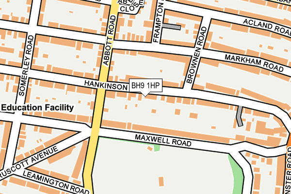 BH9 1HP map - OS OpenMap – Local (Ordnance Survey)