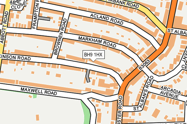 BH9 1HX map - OS OpenMap – Local (Ordnance Survey)