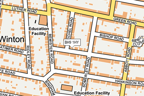 BH9 1HY map - OS OpenMap – Local (Ordnance Survey)