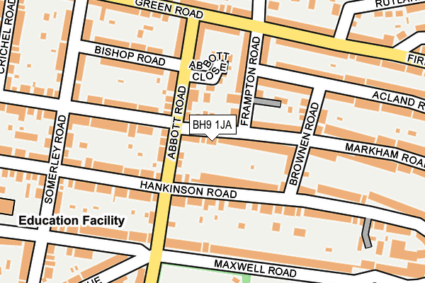 BH9 1JA map - OS OpenMap – Local (Ordnance Survey)