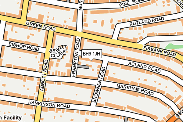 BH9 1JH map - OS OpenMap – Local (Ordnance Survey)