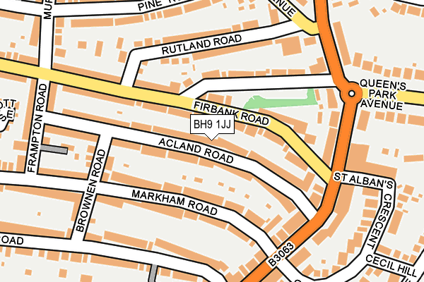 BH9 1JJ map - OS OpenMap – Local (Ordnance Survey)