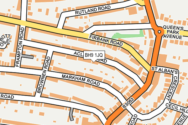 BH9 1JQ map - OS OpenMap – Local (Ordnance Survey)