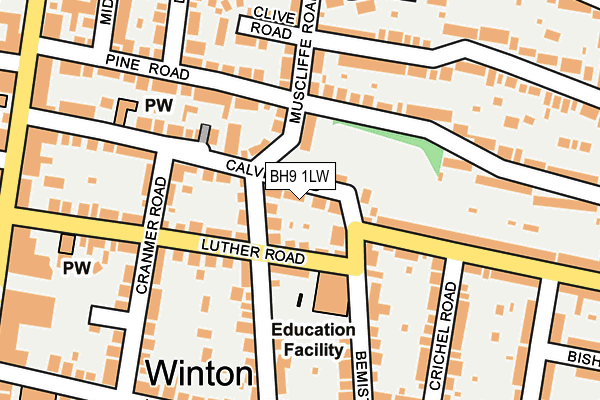 BH9 1LW map - OS OpenMap – Local (Ordnance Survey)