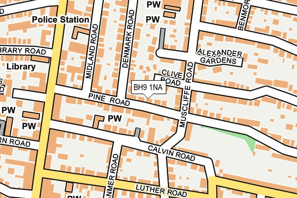 BH9 1NA map - OS OpenMap – Local (Ordnance Survey)