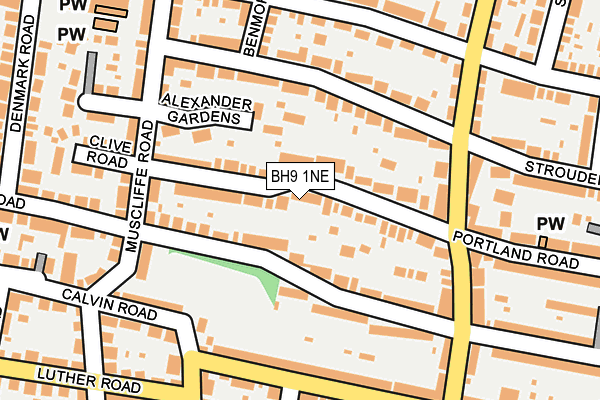 BH9 1NE map - OS OpenMap – Local (Ordnance Survey)