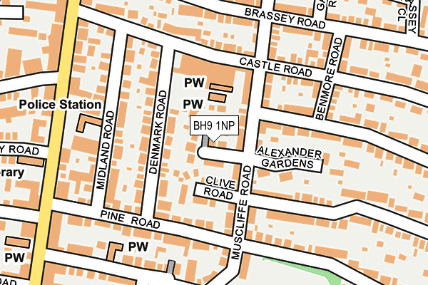 BH9 1NP map - OS OpenMap – Local (Ordnance Survey)