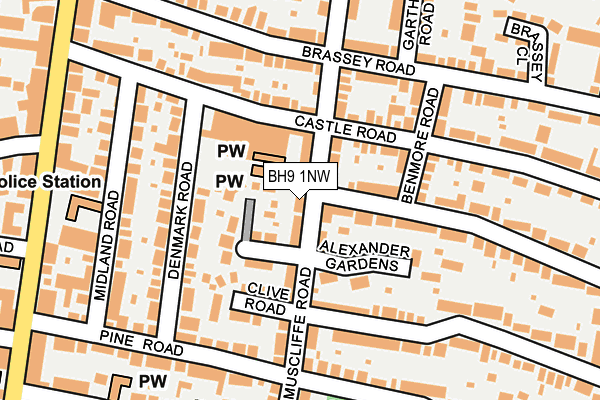 BH9 1NW map - OS OpenMap – Local (Ordnance Survey)