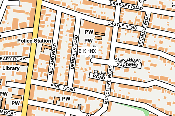 BH9 1NX map - OS OpenMap – Local (Ordnance Survey)