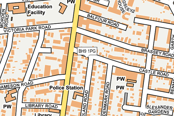 BH9 1PG map - OS OpenMap – Local (Ordnance Survey)