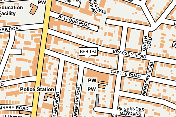 BH9 1PJ map - OS OpenMap – Local (Ordnance Survey)