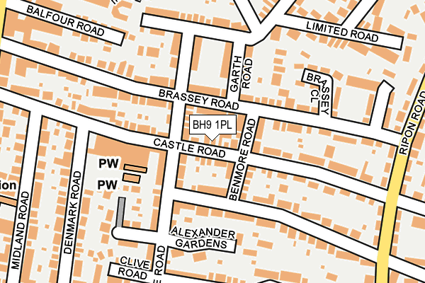 BH9 1PL map - OS OpenMap – Local (Ordnance Survey)