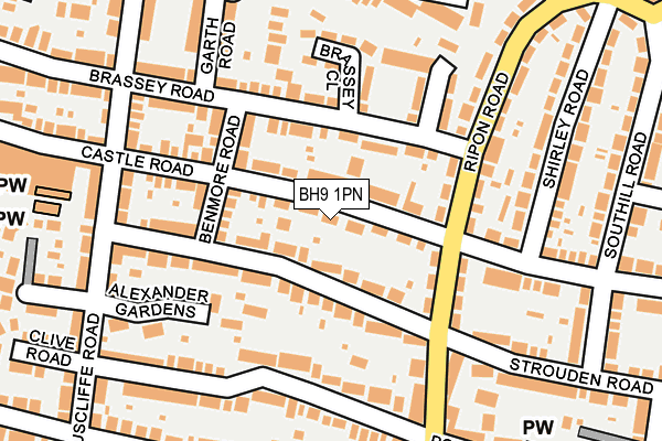 BH9 1PN map - OS OpenMap – Local (Ordnance Survey)