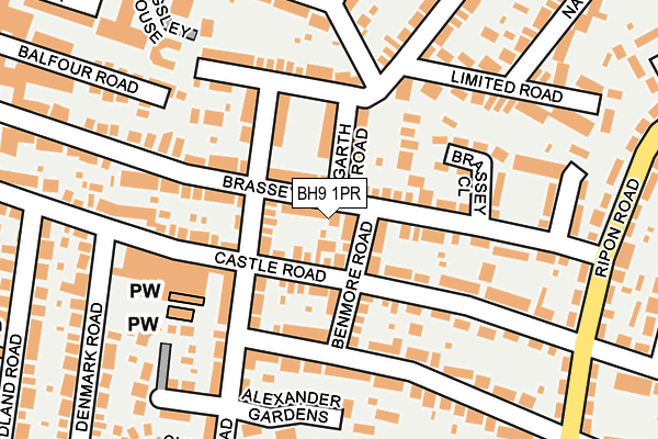 BH9 1PR map - OS OpenMap – Local (Ordnance Survey)