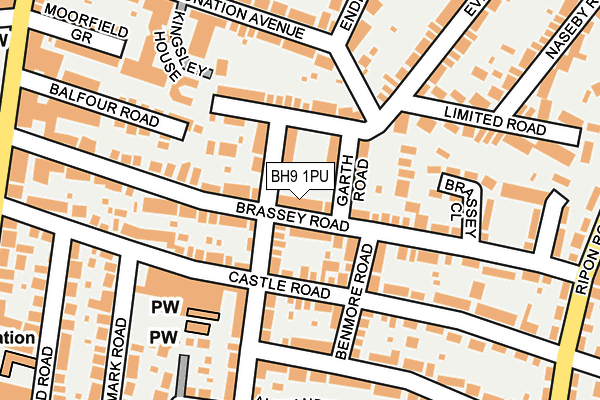 BH9 1PU map - OS OpenMap – Local (Ordnance Survey)