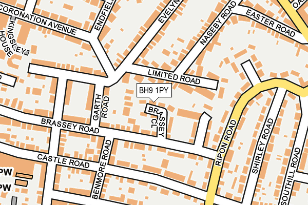 BH9 1PY map - OS OpenMap – Local (Ordnance Survey)