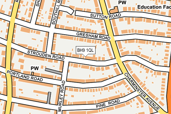 BH9 1QL map - OS OpenMap – Local (Ordnance Survey)
