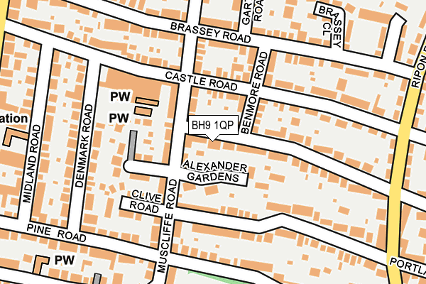 BH9 1QP map - OS OpenMap – Local (Ordnance Survey)