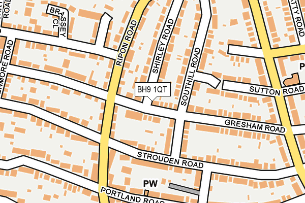 BH9 1QT map - OS OpenMap – Local (Ordnance Survey)