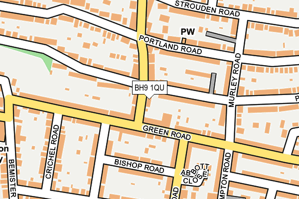 BH9 1QU map - OS OpenMap – Local (Ordnance Survey)