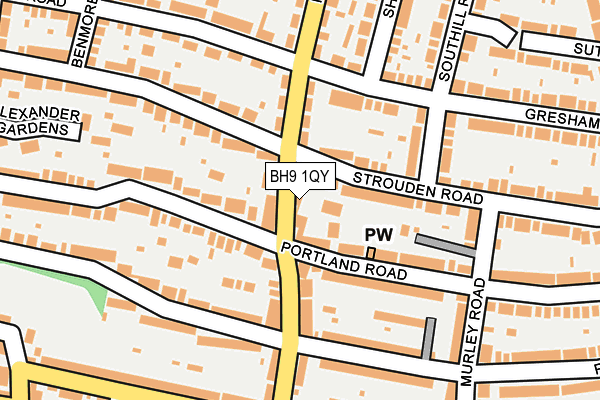 BH9 1QY map - OS OpenMap – Local (Ordnance Survey)
