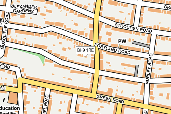 BH9 1RE map - OS OpenMap – Local (Ordnance Survey)
