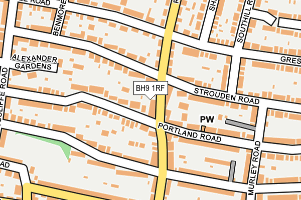 BH9 1RF map - OS OpenMap – Local (Ordnance Survey)