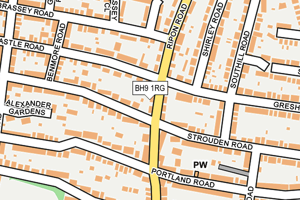 BH9 1RG map - OS OpenMap – Local (Ordnance Survey)