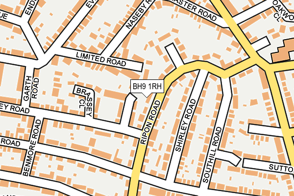 BH9 1RH map - OS OpenMap – Local (Ordnance Survey)