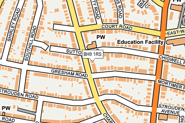 BH9 1RS map - OS OpenMap – Local (Ordnance Survey)