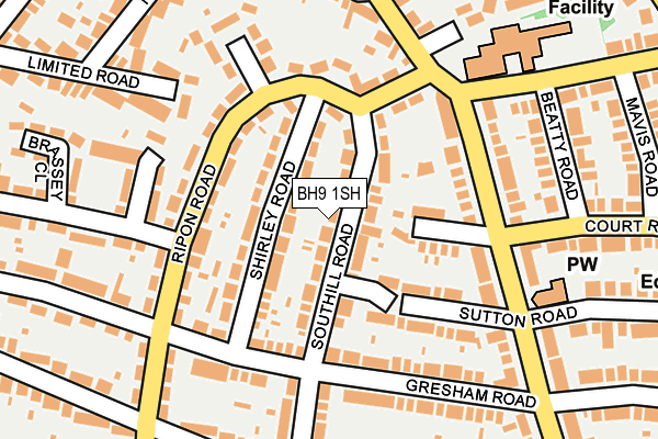 BH9 1SH map - OS OpenMap – Local (Ordnance Survey)