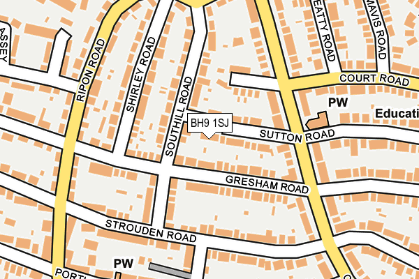 BH9 1SJ map - OS OpenMap – Local (Ordnance Survey)