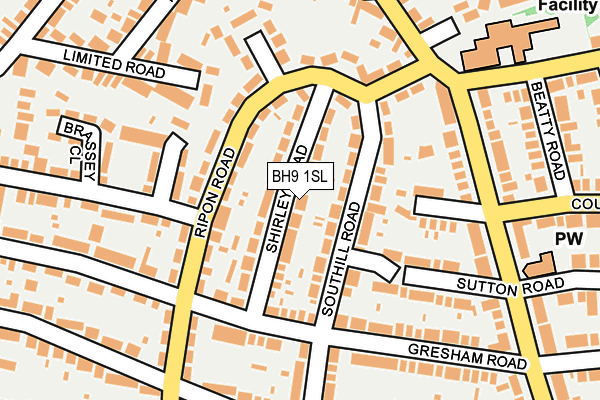 BH9 1SL map - OS OpenMap – Local (Ordnance Survey)