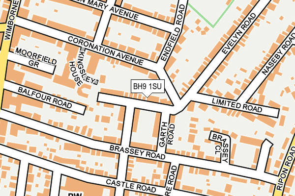 BH9 1SU map - OS OpenMap – Local (Ordnance Survey)