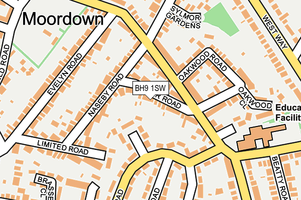 BH9 1SW map - OS OpenMap – Local (Ordnance Survey)