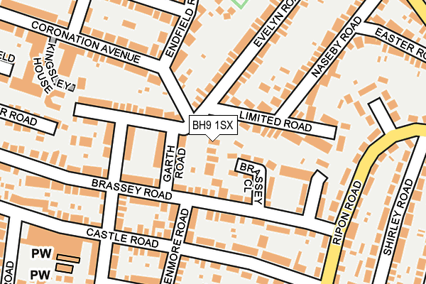 BH9 1SX map - OS OpenMap – Local (Ordnance Survey)