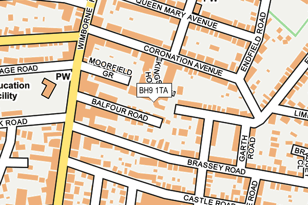 BH9 1TA map - OS OpenMap – Local (Ordnance Survey)