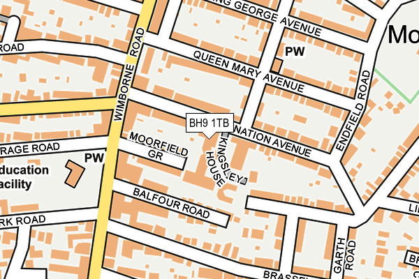 BH9 1TB map - OS OpenMap – Local (Ordnance Survey)