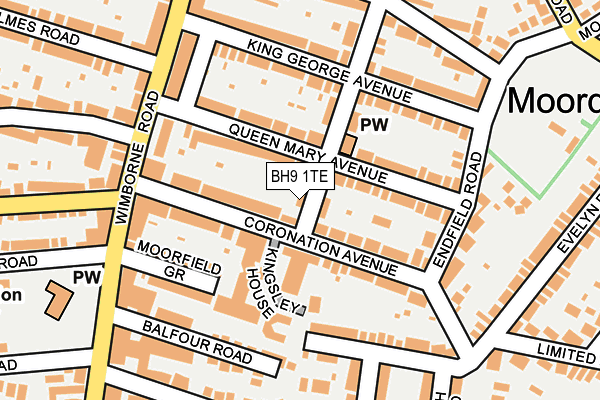 BH9 1TE map - OS OpenMap – Local (Ordnance Survey)