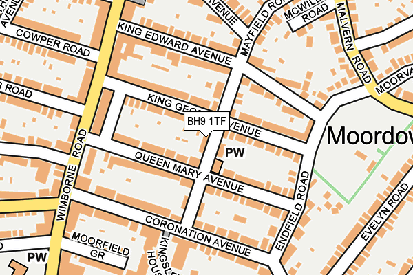 BH9 1TF map - OS OpenMap – Local (Ordnance Survey)