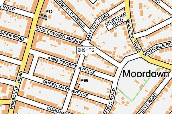 BH9 1TG map - OS OpenMap – Local (Ordnance Survey)