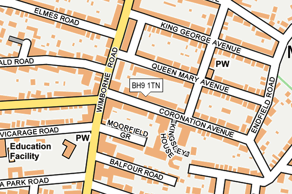 BH9 1TN map - OS OpenMap – Local (Ordnance Survey)