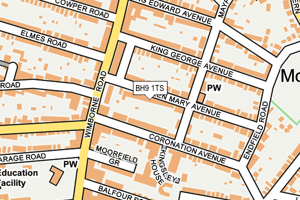 BH9 1TS map - OS OpenMap – Local (Ordnance Survey)