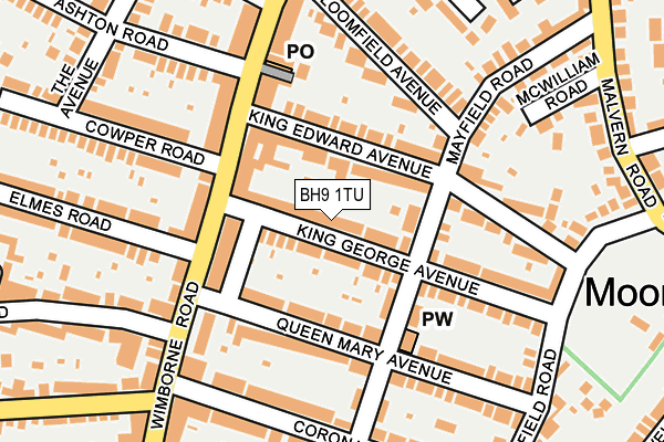 BH9 1TU map - OS OpenMap – Local (Ordnance Survey)