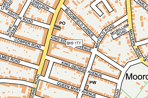 BH9 1TY map - OS OpenMap – Local (Ordnance Survey)