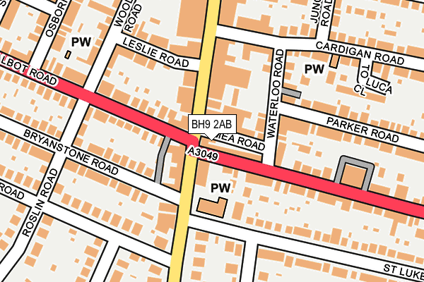 BH9 2AB map - OS OpenMap – Local (Ordnance Survey)